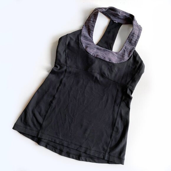 Lululemon Women's Scoop Neck Racerback Tank Top Size 6 Black/Gray - Picture 3 of 6